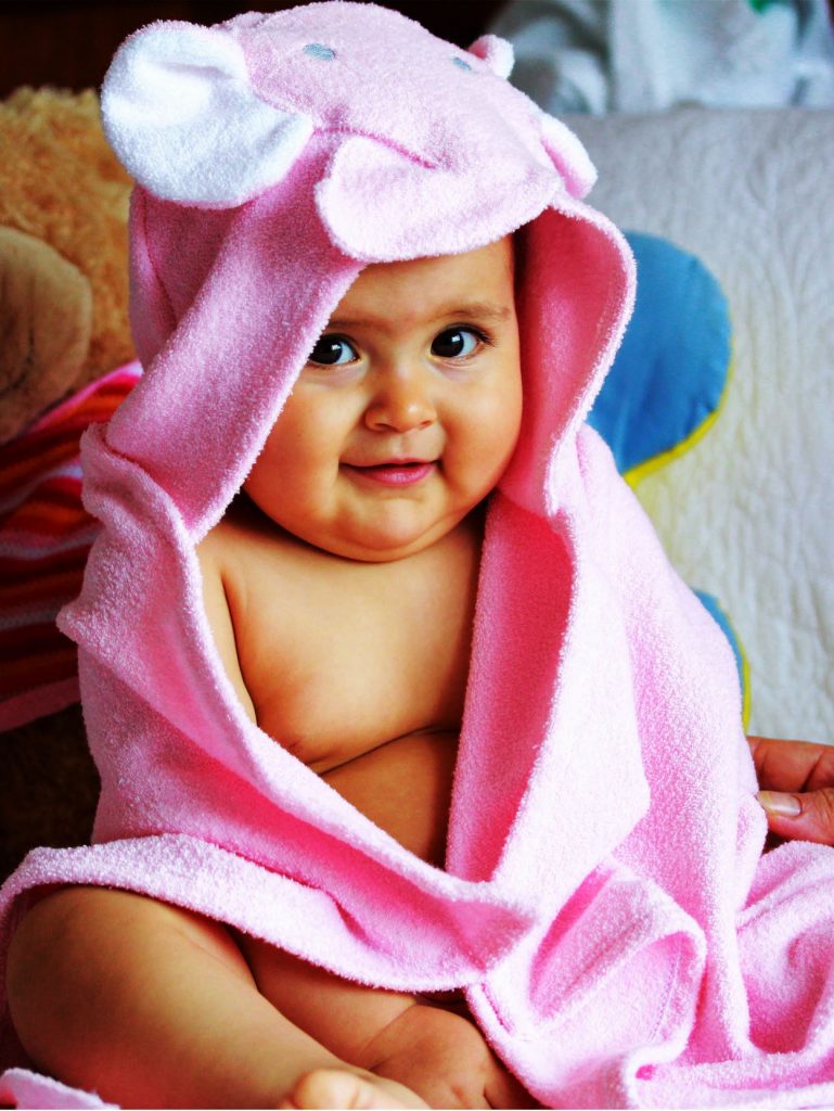 Bañera Bebé Towl # 1 Elefante Rosa 